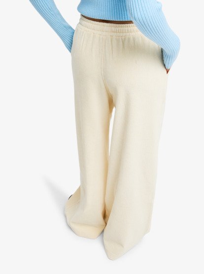 roxy, Lekeitio Knit - Easy Wear - Pantalon en velours côtelé à enfiler pour Femme, PARCHMENT (tec0) Lekeitio Knit - Easy Wear Pull On Corduroy Trousers for Women  ERJNP03691