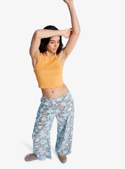 Midnight Avenue Slub Printed - Elasticated Trousers for Women  ERJNP03702