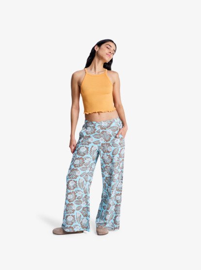 Midnight Avenue Slub Printed - Elasticated Trousers for Women  ERJNP03702