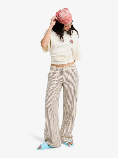 Rough Around Edges - Striped Trousers for Women  ERJNP03728