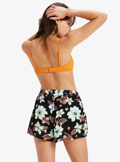 roxy, Midnight Avenue - Short met elastische taille voor Dames, ANTHRACITE HIBISCUS HEAT (kvj5) Midnight Avenue - Elasticated Shorts for Women  ERJNS03592