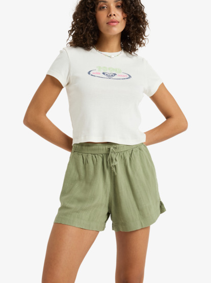 Lekeitio Break Slub Mid - Elasticated Shorts for Women  ERJNS03608