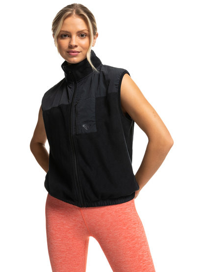 Waves Of Warmth - Sleeveless Zip-Up Fleece Vest for Women  ERJPF03154