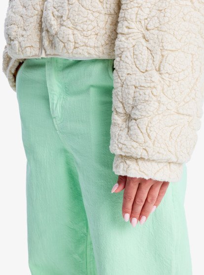 roxy, Blurry Cloud - Polar holgado con cremallera para mujer, PARCHMENT (tec0) Blurry Cloud - Full Zip Relaxed Fleece for Women  ERJPF03212