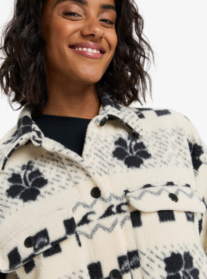 roxy, Morning Crush Shacket - Chaqueta polar para mujer, PARCHMENT MORNING CRUSH (tec5) Morning Crush Shacket - Fleece Shacket for Women  ERJPF03214