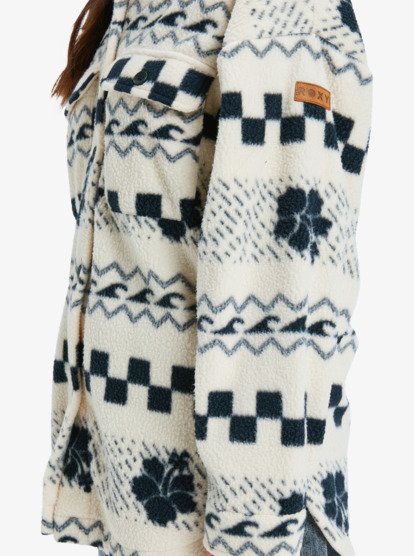 roxy, Morning Crush Shacket - Chaqueta polar para mujer, PARCHMENT MORNING CRUSH (tec5) Morning Crush Shacket - Fleece Shacket for Women  ERJPF03214