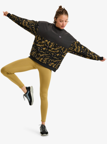 roxy, Waves Of Warmth Layered - Polaire de sport pour Femme, ANTHRACITE BIG FLOWERS (kvj3) Waves Of Warmth Layered - Sport Polar Fleece for Women  ERJPF03217