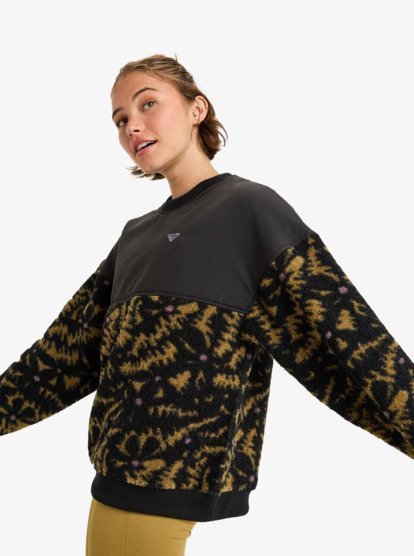 roxy, Waves Of Warmth Layered - Polar fleece voor Dames, ANTHRACITE BIG FLOWERS (kvj3) Waves Of Warmth Layered - Sport Polar Fleece for Women  ERJPF03217