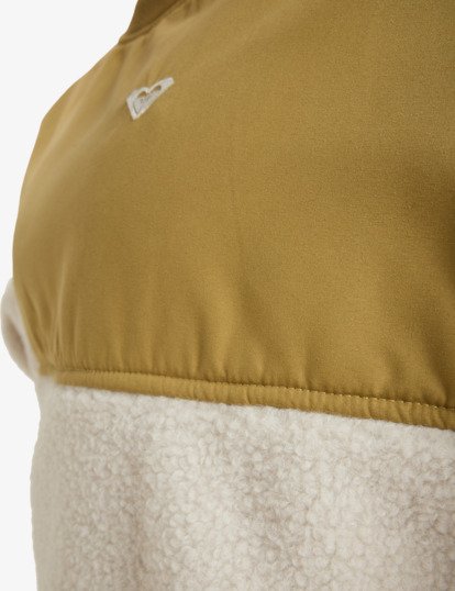 roxy, Waves Of Warmth Layered - Felpa sportiva in pile da Donna, WHISPER WHITE (wcf0) Waves Of Warmth Layered - Sport Polar Fleece for Women  ERJPF03217