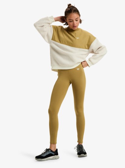 roxy, Waves Of Warmth Layered - Felpa sportiva in pile da Donna, WHISPER WHITE (wcf0) Waves Of Warmth Layered - Sport Polar Fleece for Women  ERJPF03217