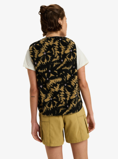 roxy, Waves Of Warmth Easy - Smanicato sportivo da Donna, ANTHRACITE BIG FLOWERS (kvj3) Waves Of Warmth Easy - Sport Vest for Women  ERJPF03218