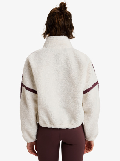 roxy, Boundless Spirit Zippered - Chaqueta de sherpa para mujer, WHISPER WHITE (wcf0) Boundless Spirit Zippered - Sherpa Jacket for Women  ERJPF03220