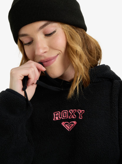 roxy, Cool Calling - Sudadera polar con capucha para mujer, ANTHRACITE (kvj0) Cool Calling - Polar Fleece Hoodie for Women  ERJPF03221