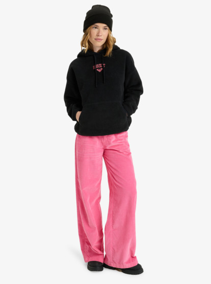 roxy, Cool Calling - Sudadera polar con capucha para mujer, ANTHRACITE (kvj0) Cool Calling - Polar Fleece Hoodie for Women  ERJPF03221