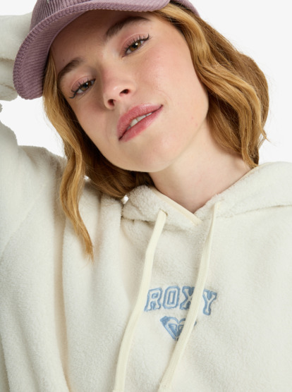 roxy, Cool Calling - Felpa con Cappuccio in Pile da Donna, EGRET (wbs0) Cool Calling - Polar Fleece Hoodie for Women  ERJPF03221