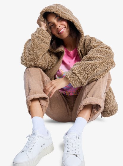 City Track - Oversized Hooded Zip Fleece for Women  ERJPF03227