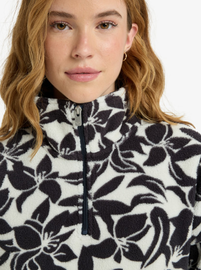 roxy, Live Out Loud - Regular fleece met halve rits voor Dames, EGRET KLAEIDO (wbs6) Live Out Loud - Half Zip Regular Fleece for Women  ERJPF03233