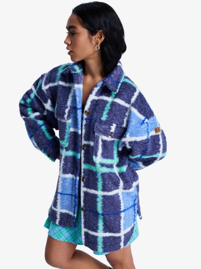 Over And Above - Check Plaid Polar Fleece Shirt Jacket for Women  ERJPF03234