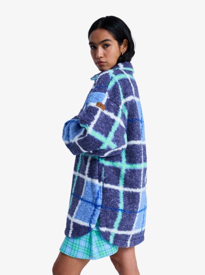 Over And Above - Check Plaid Polar Fleece Shirt Jacket for Women  ERJPF03234