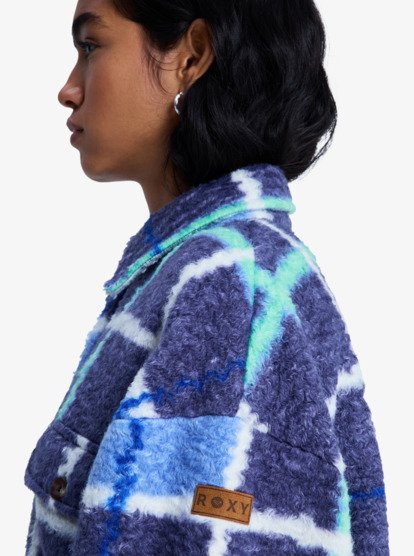 Over And Above - Check Plaid Polar Fleece Shirt Jacket for Women  ERJPF03234