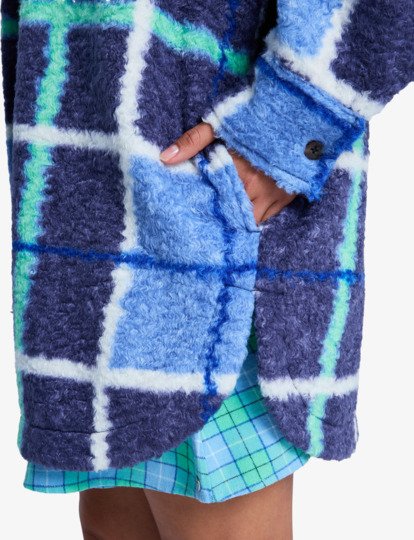 Over And Above - Check Plaid Polar Fleece Shirt Jacket for Women  ERJPF03234