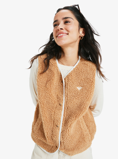 Iconic Town - Sherpa Polar Fleece Vest for Women  ERJPF03235