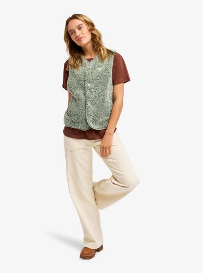 Iconic Town - Sherpa Polar Fleece Vest for Women  ERJPF03235