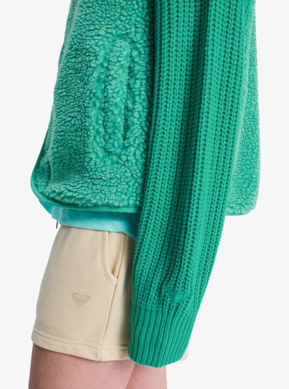 roxy, Iconic Town - Sherpa polar fleece top voor Dames, SEA GREEN (gna0) Iconic Town - Sherpa Polar Fleece Vest for Women  ERJPF03235