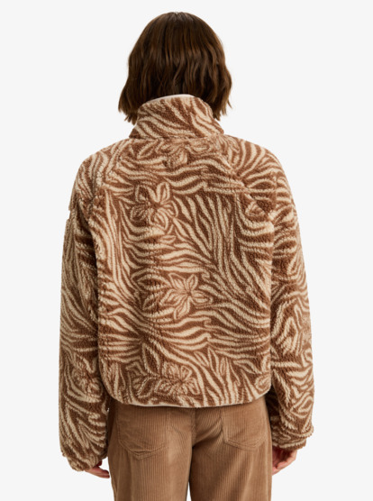 Blurry Cloud Print - Full Zip Relaxed Fleece for Women  ERJPF03236