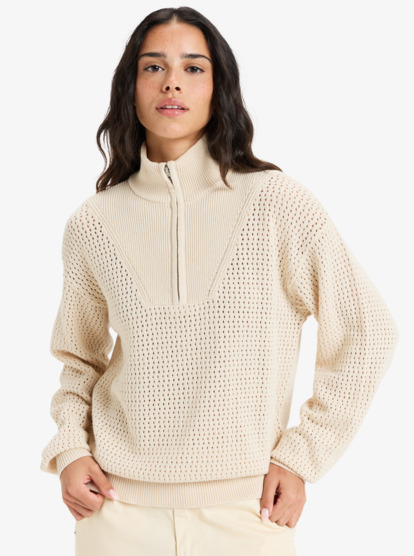 Memories Of Sun - Half Zip Pullover Sweater for Women  ERJSW03641