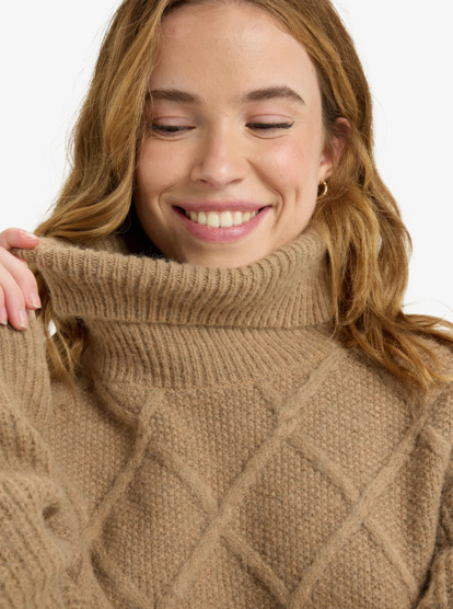 roxy, Picture Moment - Maglia con Collo Dolcevita da Donna, WOODSMOKE (cma0) Picture Moment - Turtle Neck Jumper for Women  ERJSW03667