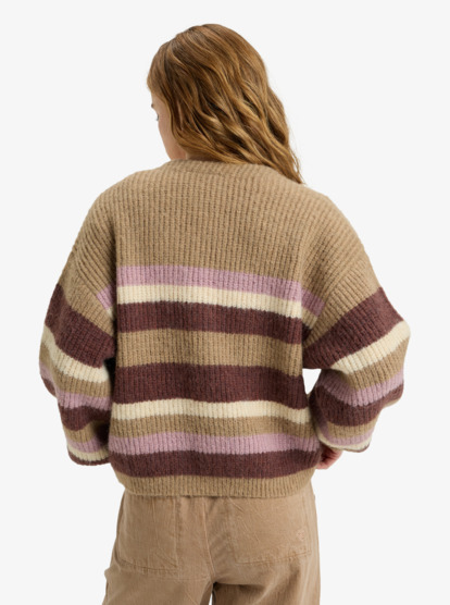 Marble Tiles Stripe - Slouchy Cardigan for Women  ERJSW03669