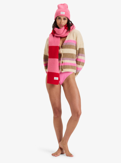 roxy, Marble Tiles Stripe - Cárdigan holgado para mujer, PARCHMENT (tec0) Marble Tiles Stripe - Slouchy Cardigan for Women  ERJSW03669