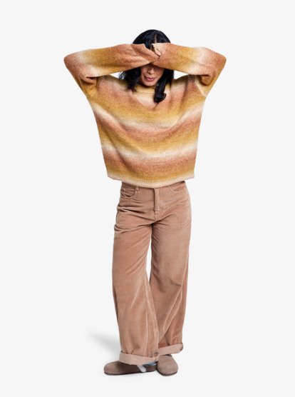 roxy, Love Again - Pull à col rond pour Femme, OCHRE (yhv0) Love Again - Crew Neck Jumper for Women  ERJSW03672