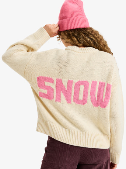 roxy, Exploring Heart - Pull à col rond pour Femme, PARCHMENT (tec0) Exploring Heart - Crew Neck Jumper for Women  ERJSW03674