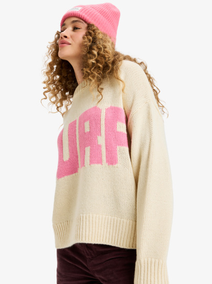 roxy, Exploring Heart - Pull à col rond pour Femme, PARCHMENT (tec0) Exploring Heart - Crew Neck Jumper for Women  ERJSW03674