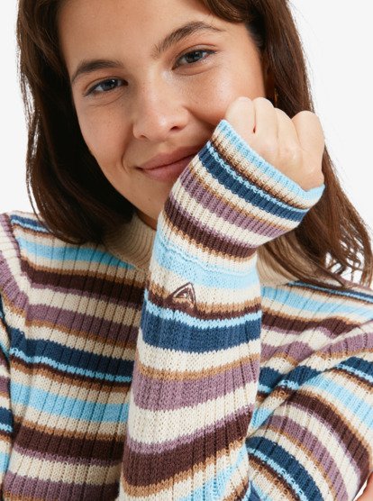 roxy, Playa Morning - Pull court à manches longues pour Femme, SKY BLUE (skb) Playa Morning - Long Sleeve Cropped Jumper for Women  ERJSW03680