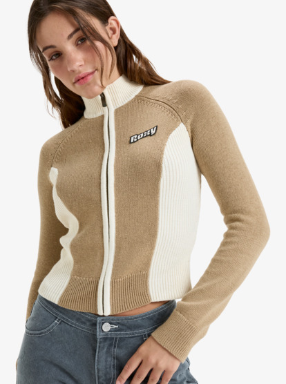 Chloe Kim Blocked Mock Neck - Mock Neck Full Zip Jumper for Women  ERJSW03682