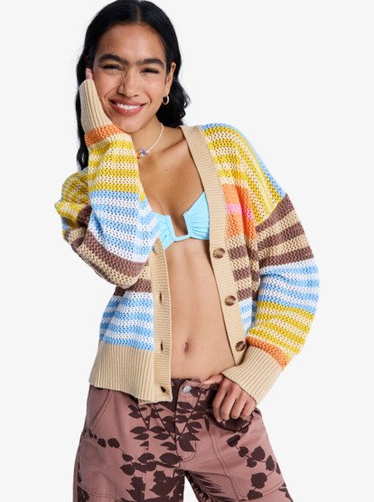 Cosmic Coast Stripes - Cardigan for Women  ERJSW03695