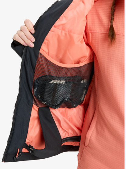 roxy, Free Jet 10K - Veste de snow technique pour Femme, TRUE BLACK BIG FLOWER (kvj2) Free Jet - Technical Snow Jacket for Women  ERJTJ03527