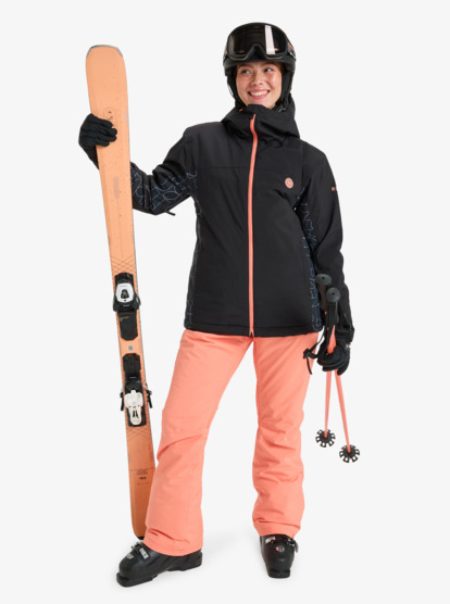 roxy, Galaxy - Casaco técnico de snow para mulher, TRUE BLACK BOBBY LINE (kvj3) Galaxy - Technical Snow Jacket for Women  ERJTJ03531