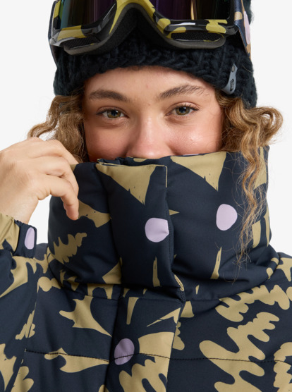 roxy, Snow Winter Rebel 10K - Veste de snow technique pour Femme, FENNEL SEED BIG FLOWER (tmg1) Snow Winter Rebel - Technical Snow Jacket for Women  ERJTJ03545