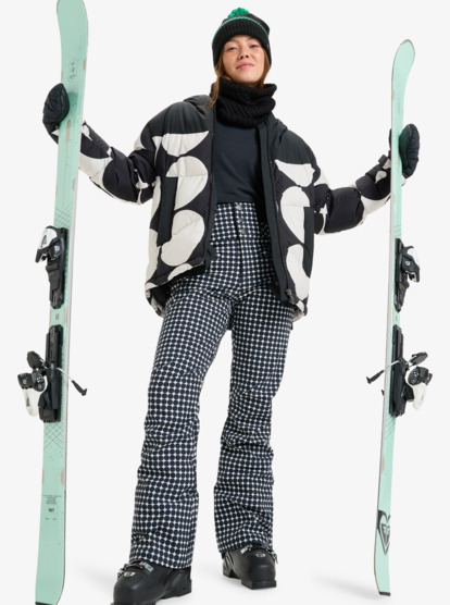 roxy, Rising High - Pantalon de snow technique pour Femme, WHISPER WHITE SMALL DOTS (wcf3) Rising High - Technical Snow Pants for Women  ERJTP03295