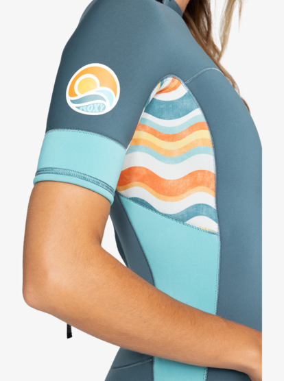 roxy, 2mm Swell Series - Short Sleeve Back Zip Springsuit for Women, STARGLAZER (brk0) 2mm Swell Series - Short Sleeve Back Zip Springsuit for Women  ERJW503027