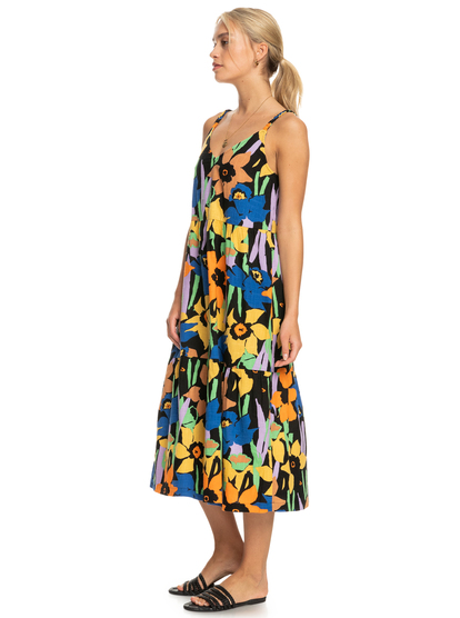 Waiting Line Printed - Midi Dress for Women  ERJWD03704