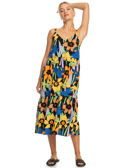 Waiting Line Printed - Midi Dress for Women  ERJWD03704