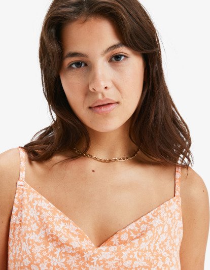 roxy, Semi Tropic Maxi Crinkle - Maxikleid für Frauen, NECTARINE VACA ALL DAY DITSY (njg6) Semi Tropic Maxi Crinkle - Maxi Dress for Women  ERJWD03912