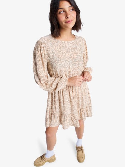 Paradise Breeze - Long Sleeve High Neck Printed Mini Dress for Women  ERJWD03921