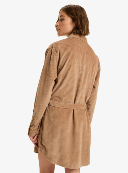 Wavy Lights - Corduroy Shirt Dress for Women  ERJWD03925