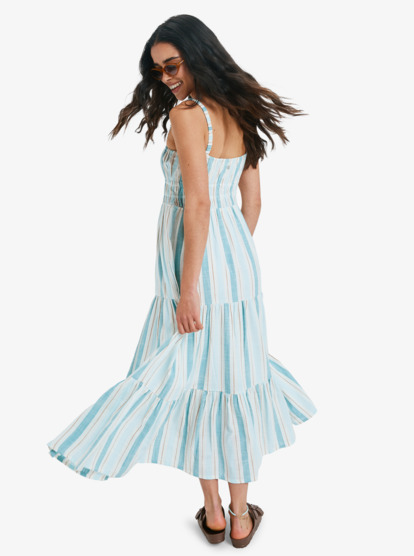 Sunshine Coastline Stripe - Strappy Midi Dress for Women  ERJWD03931